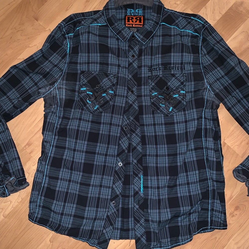 Rock revival XL button up shirt EUC